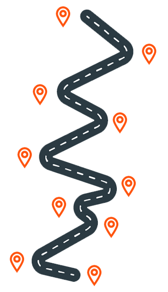 Illustration of a road with hazards