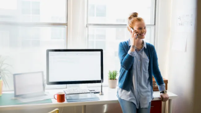 A woman on a call
