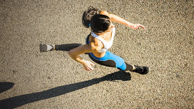A woman running