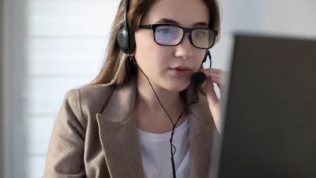 A woman on a call