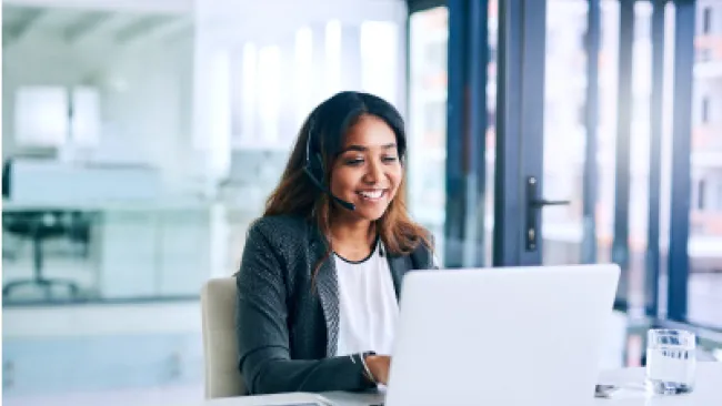 A woman at work