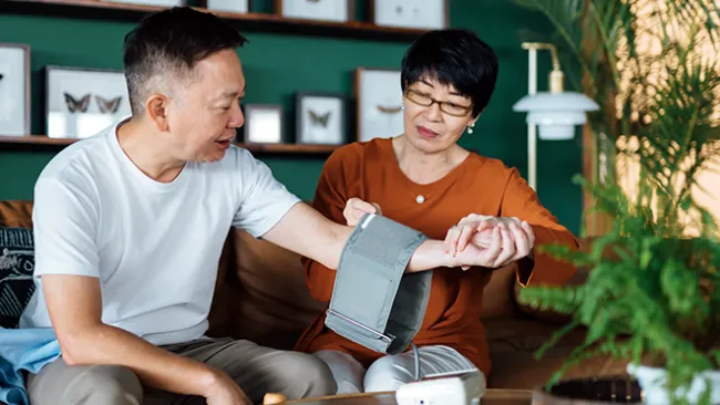 Checking blood pressure