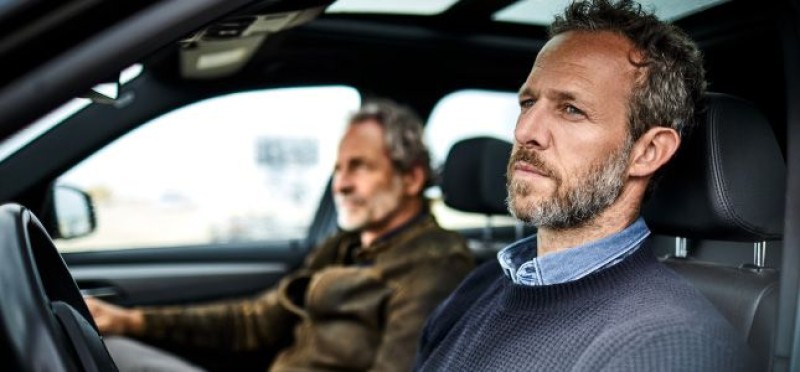 Two men in the car