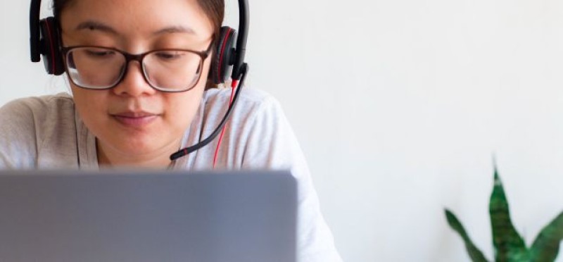 A woman on a call