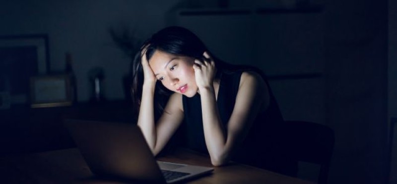 A stressed woman