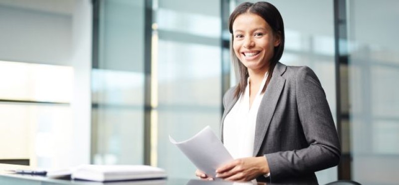 A smiling employee