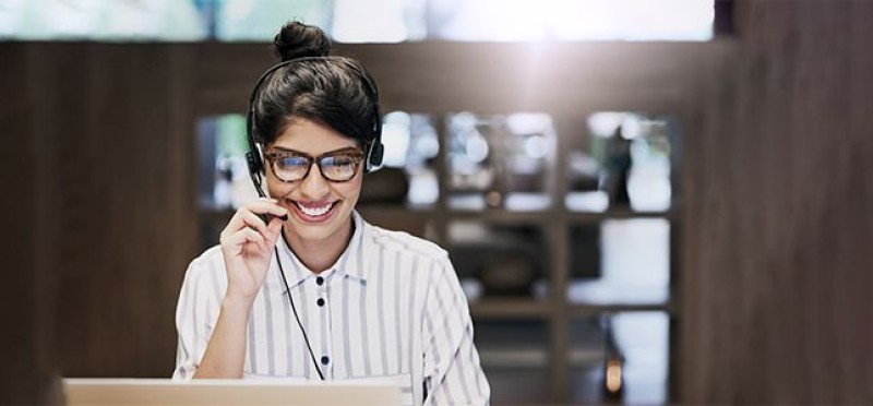 A woman on a call