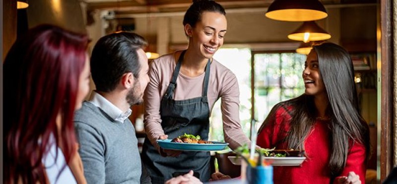 People dining at a restaurant